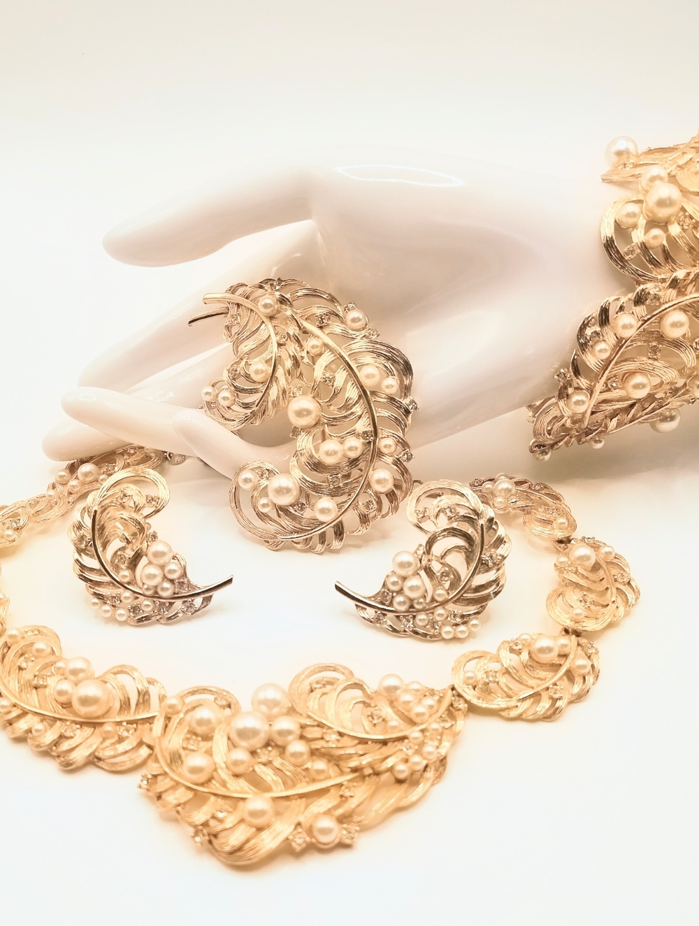 Vintage Schiaparelli  Jeweled Feather Grand Parure